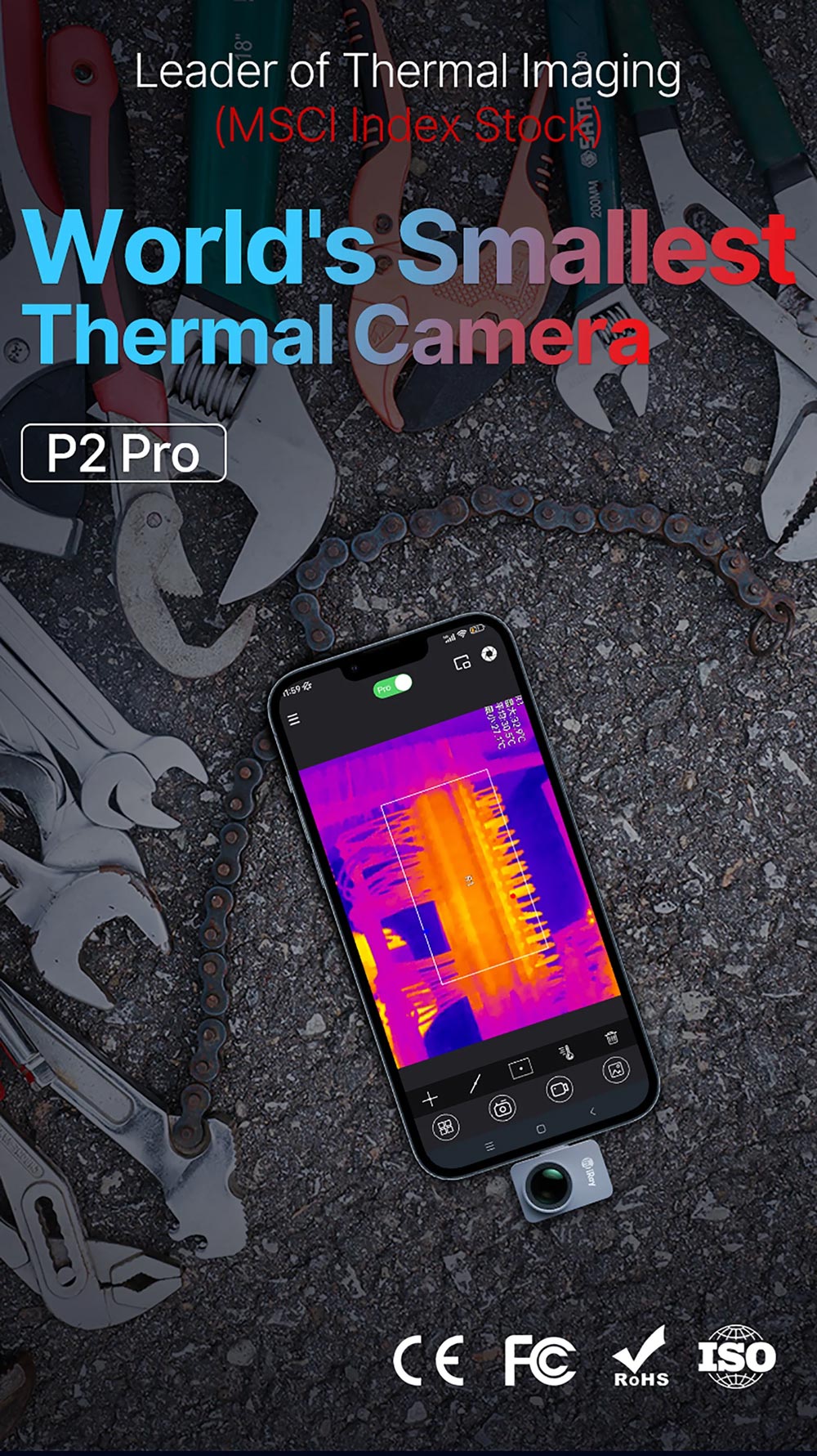Xinfrared InfiRay P2 Pro Thermal Camera with Magnetic Suction Function Android Type-C 磁気マクロレンズ付き サーマルカメラ